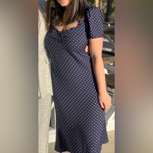 Reformation midi polka dot dress